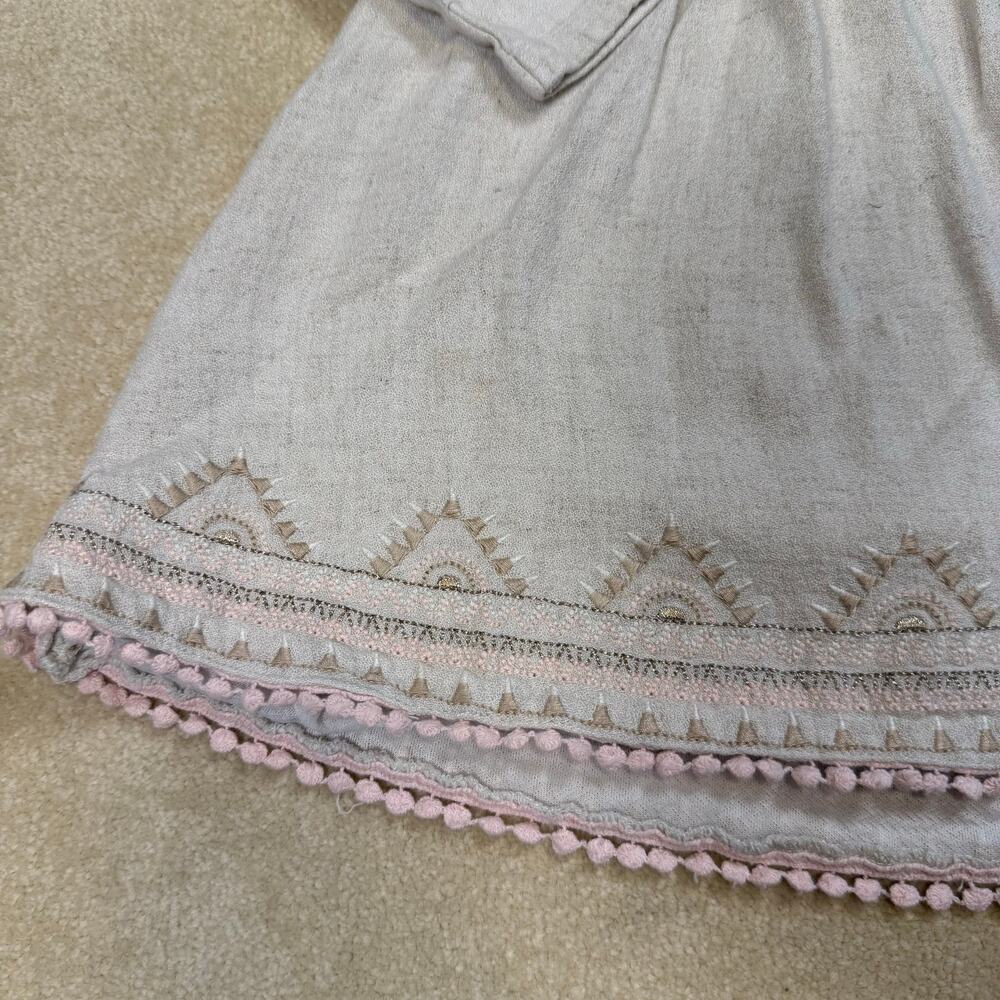 Tommy Bahama Toddler Boho Linen Blend Dress Tassel Neck Embroidered Hem Size 3T - Picture 4 of 7